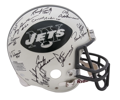 1969 Super Bowl Champion New York Jets Team Signed Game Model Helmet with 26 Signatures Including Joe Namath and Don Maynard (Steiner)